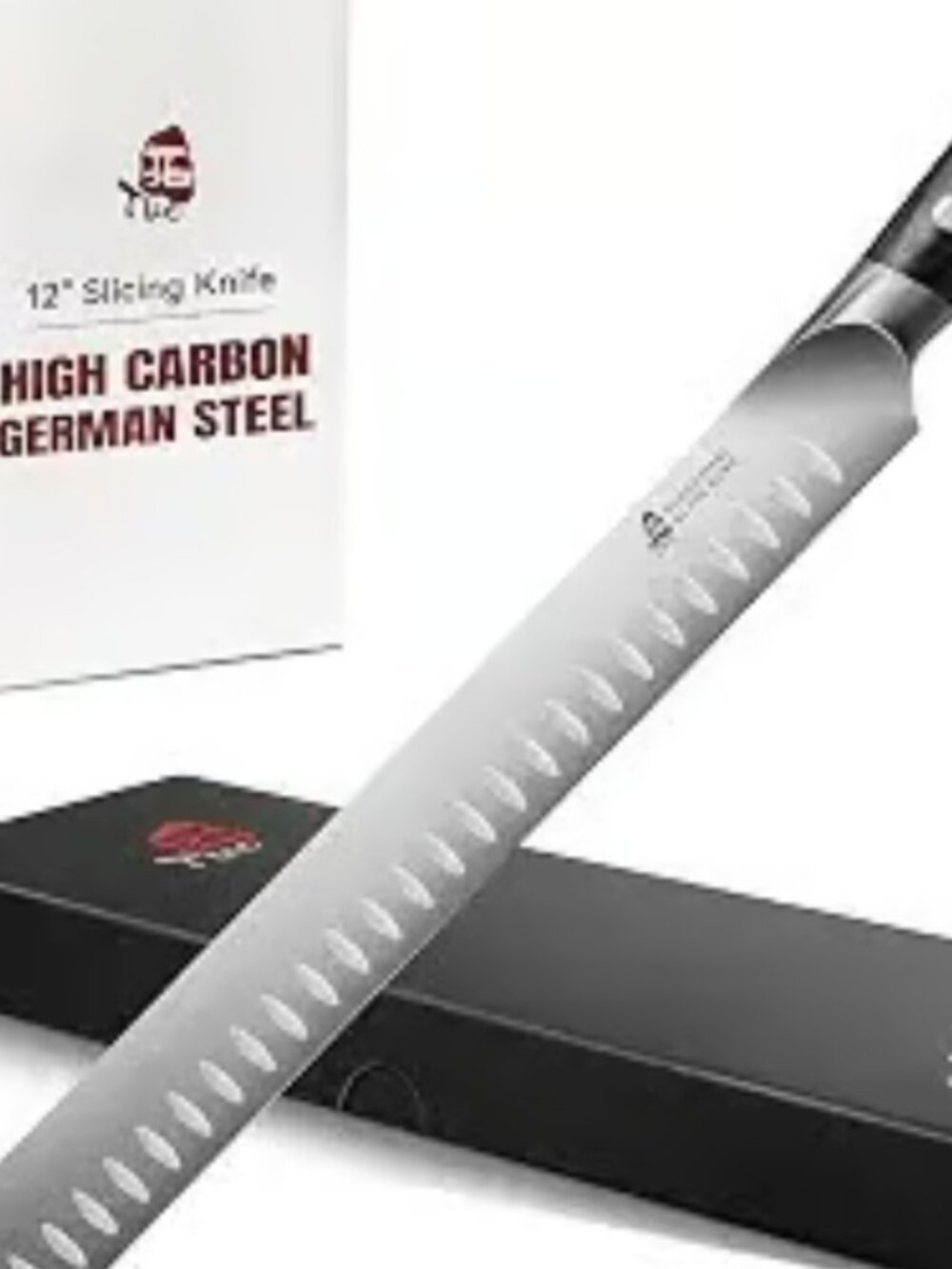 TUO Carving Knife 12 inch, Granton Edge Professional Brisket Slicing Knife